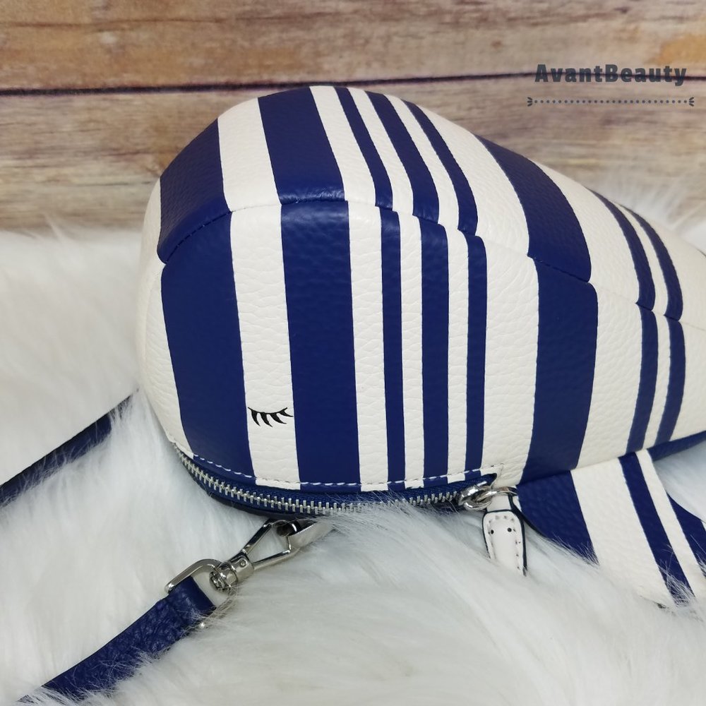 Kate Spade Whale Striped Blue Crossbody Shore Bag - Picture 6 of 15